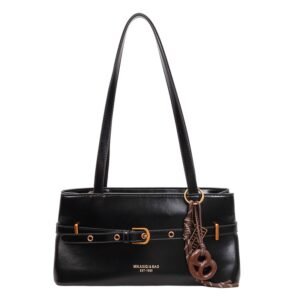 Black medium-sized shoulder bag