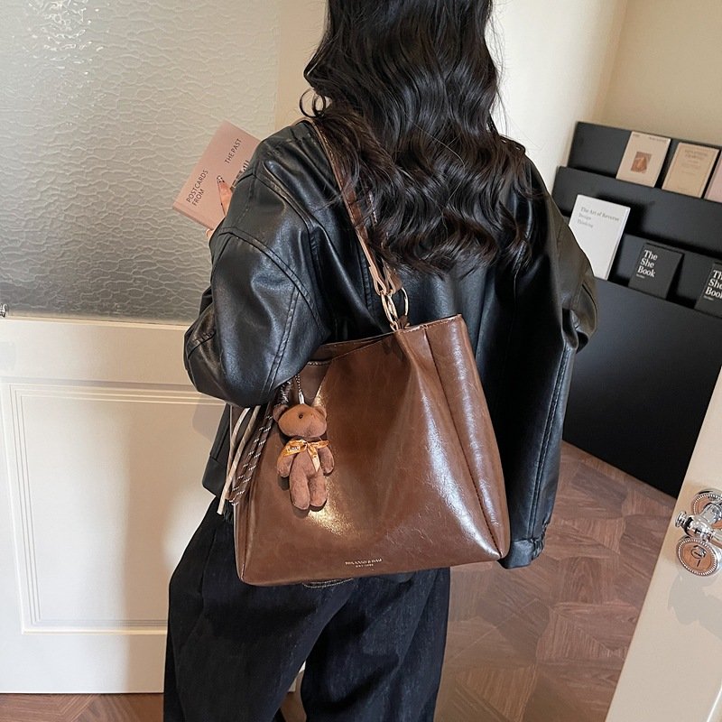 Brown large tote bag - Image 2