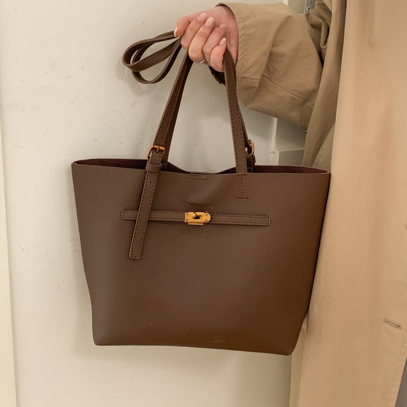Brown large tote bag