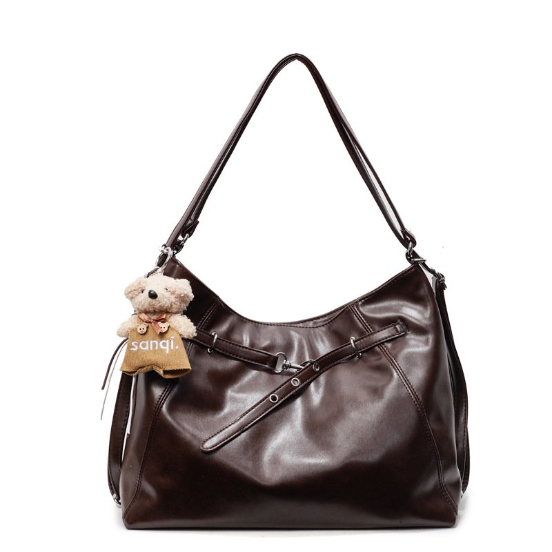 Coffee-colored small handbag