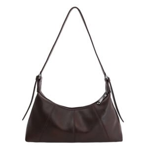 Coffee-colored medium-sized shoulder bag