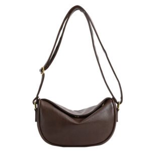 Coffee-colored medium-sized shoulder bag