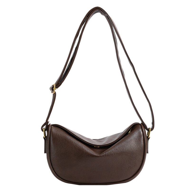 Coffee-colored medium-sized shoulder bag