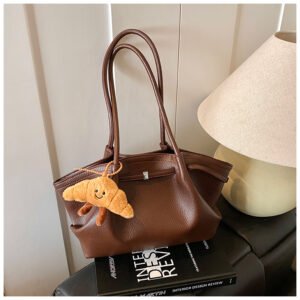 Coffee-colored medium-sized handbag