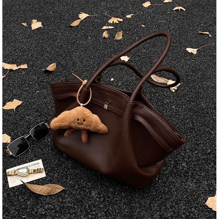 Coffee-colored medium-sized handbag - Image 2