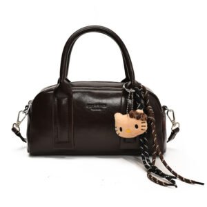 Coffee-colored medium-sized handbag