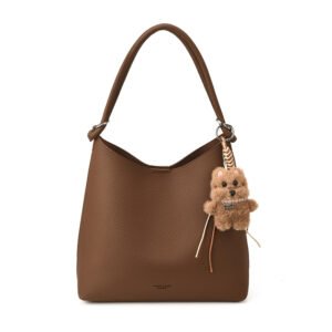 Coffee-colored medium tote bag