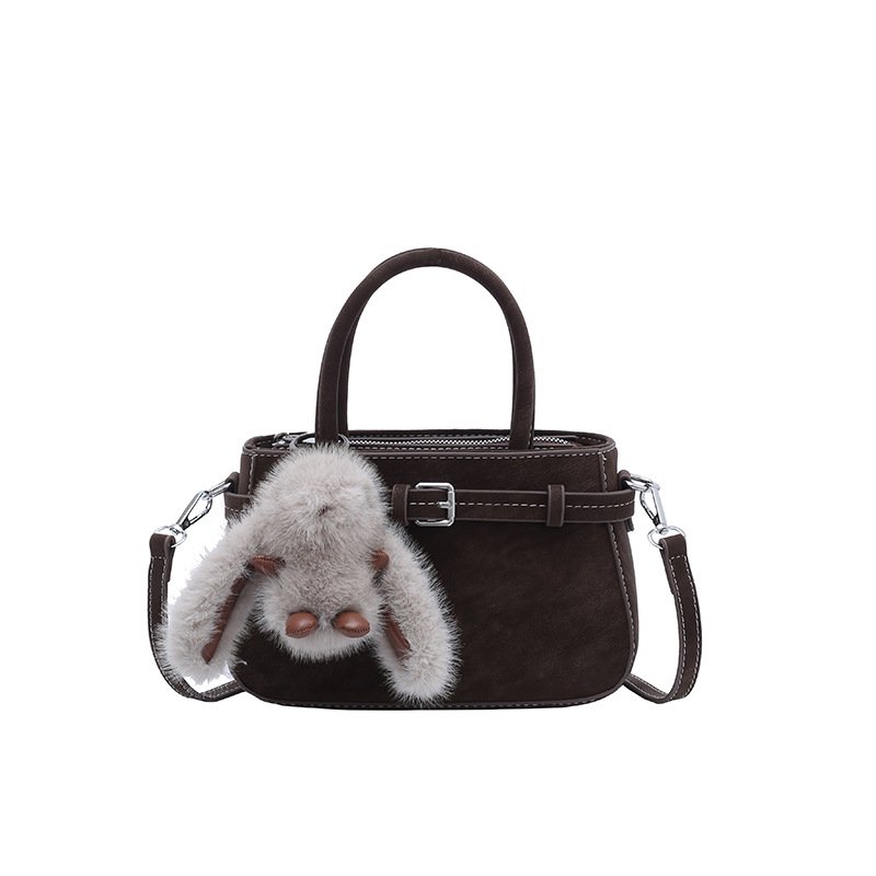 Coffee-colored small handbag