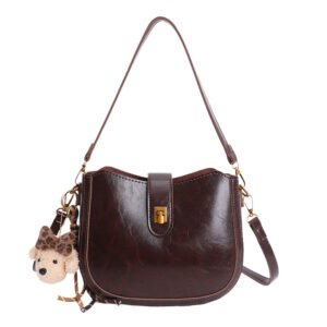 Coffee-colored small shoulder bag