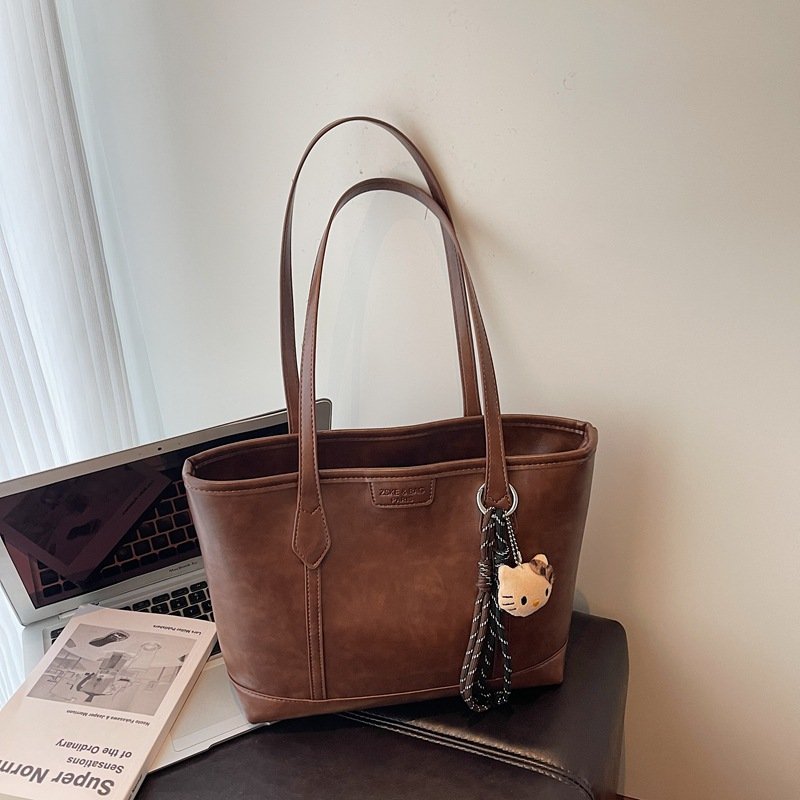 Dark brown large tote bag - Image 2