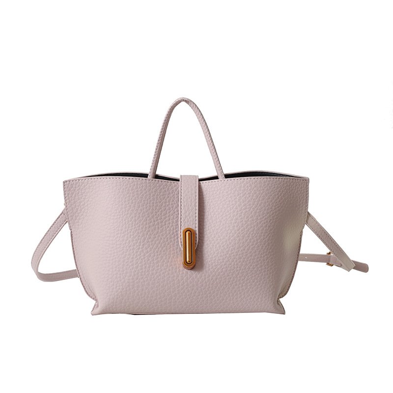 medium-sized dusty rose pink shoulder bag