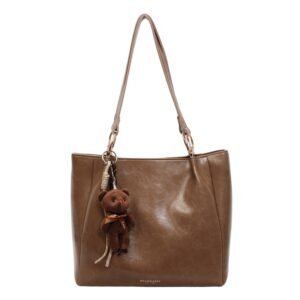 Khaki large tote bag