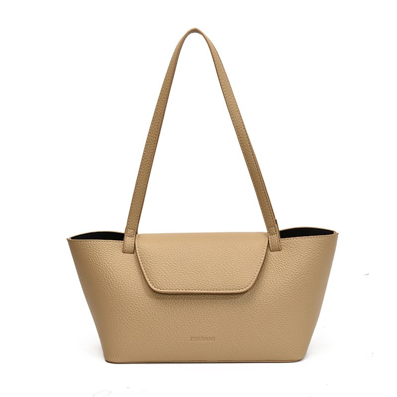 Khaki medium-sized shoulder bag